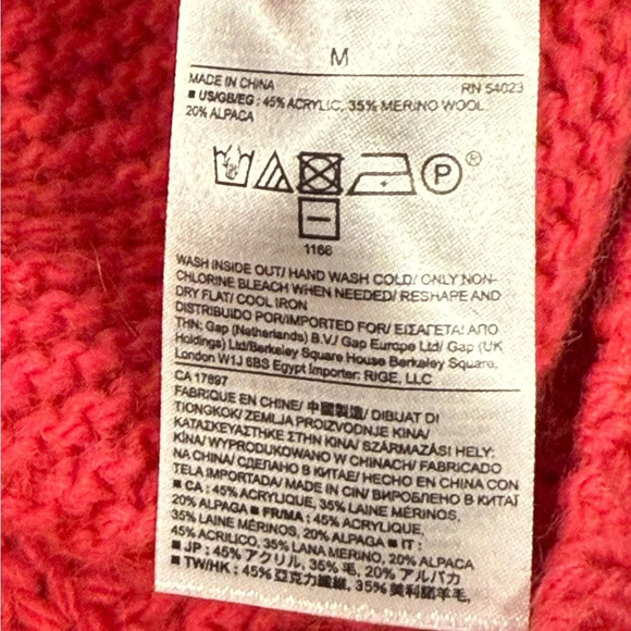 Banana Republic Alpaca Merino Wool Blend Pink Turtleneck Sweater Womens Medium - Picture 8 of 10